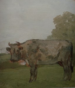 Albert York Grey Cow in Landscape with Pond
