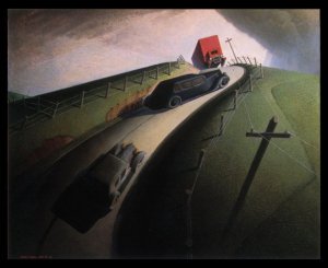 grant wood death on the ridge road 1935