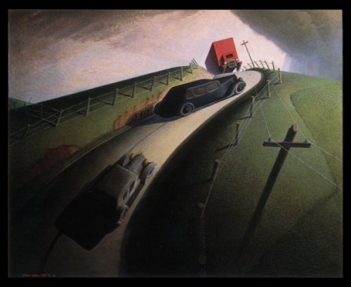 grant wood death on the ridge road 1935