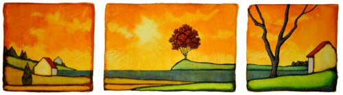 GC Myers- Golden Windows Tryptych