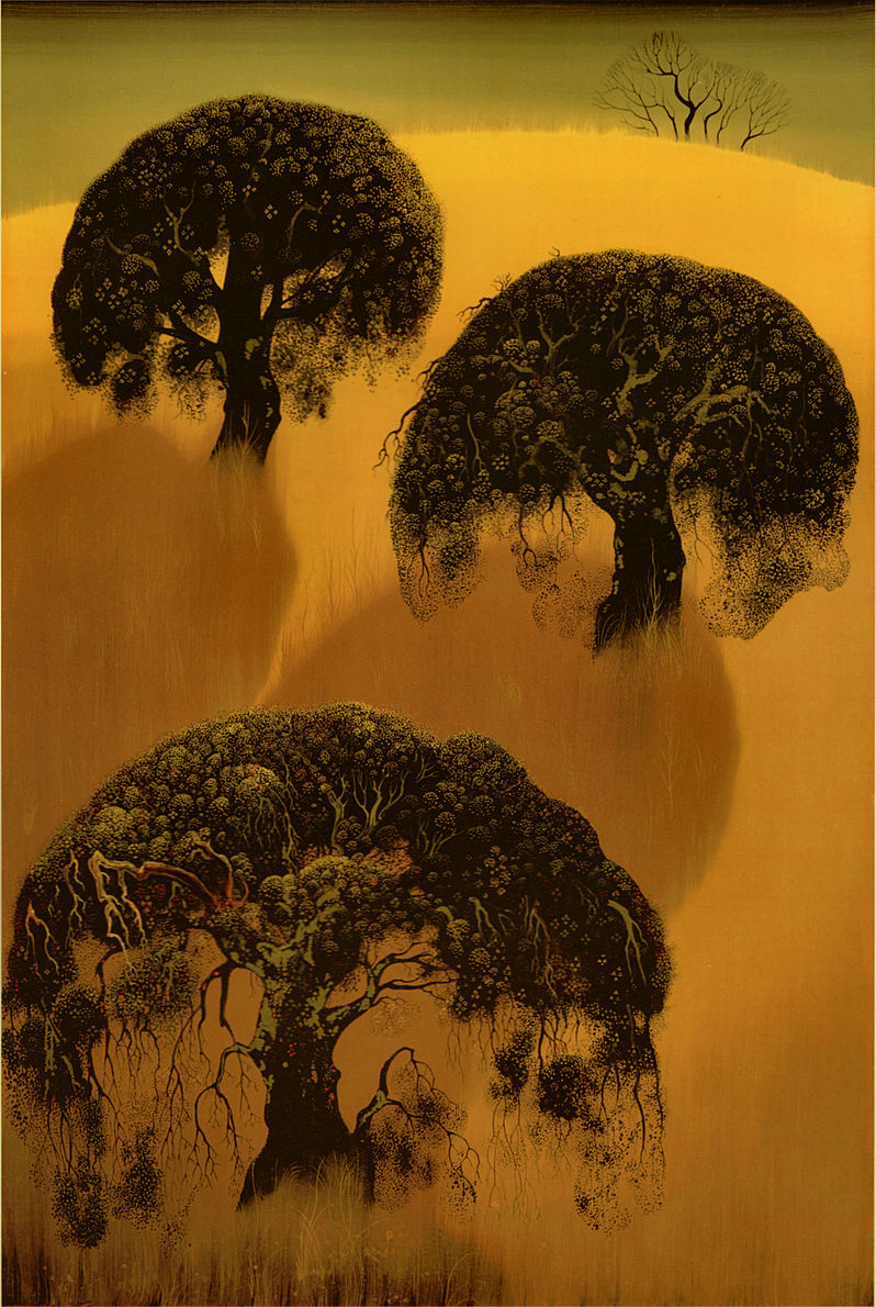 Eyvind Earle Three Oaks