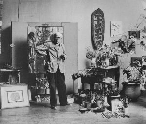 Artist Georges Braques in Paris studio 1948