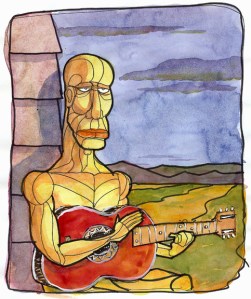 GC Myers- Early Blues Study in wc and marker