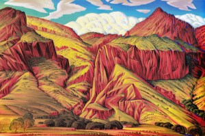 Alexander Hogue --Eroded Lava Badlands Alpine 1982