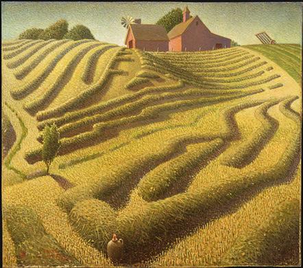 Grant Wood Haying