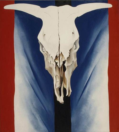 Georgia O'Keeffe-Cows Skull Red White and Blue 1931