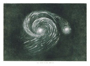 Drawing of M51 Whirlpool Galaxy Lord Rosse 19th Century