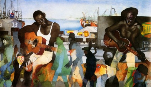 Edward Burra -Newport Docks 1971