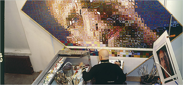 chuck close at work