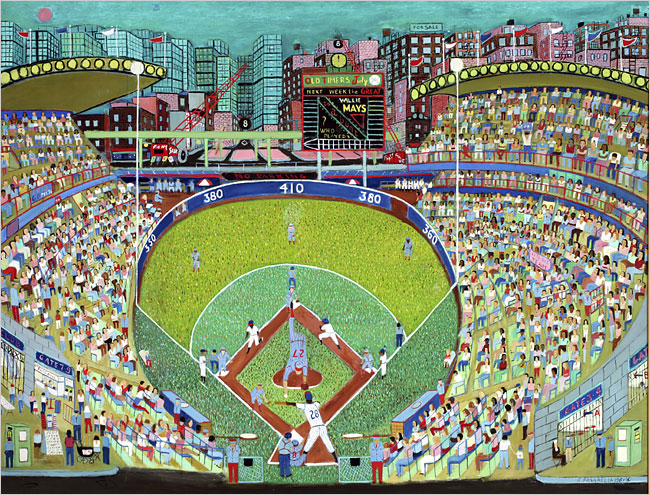 Ralph Fasanella - Night Game/ 'Tis a Bunt 1981