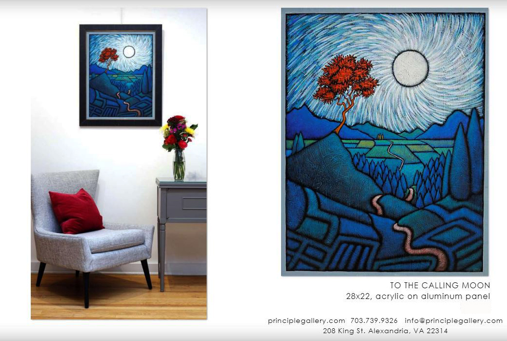 GC Myers- To the Calling Moon Principle Gallery 2021 Catalog page