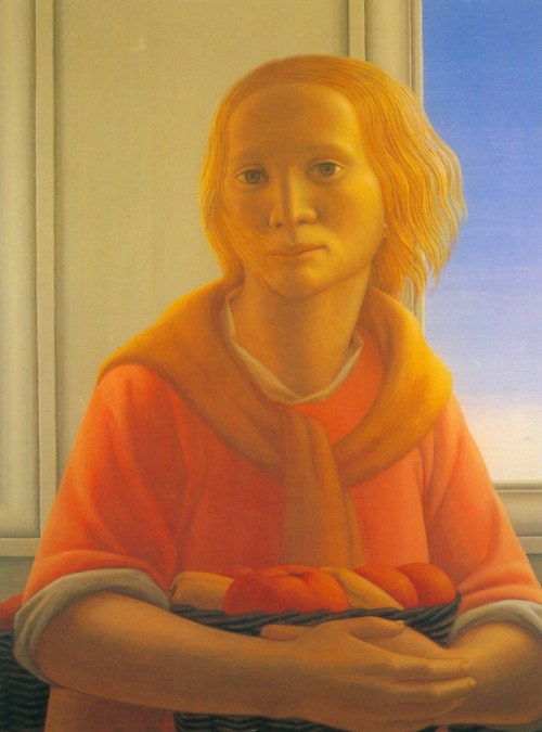 George Tooker - Girl-With-Basket-1987-8