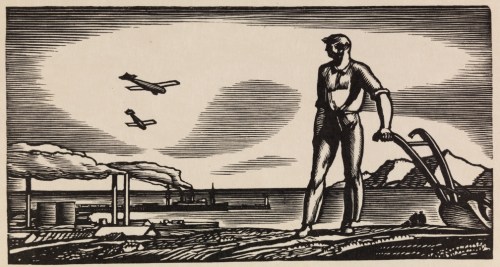 Rockwell Kent Man With Plow Woodcut